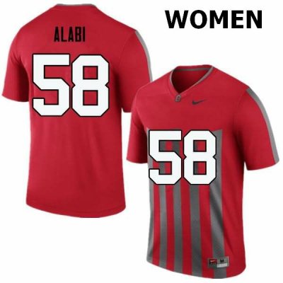 Women's Ohio State Buckeyes #58 Joshua Alabi Throwback Nike NCAA College Football Jersey New JMI6644HQ
